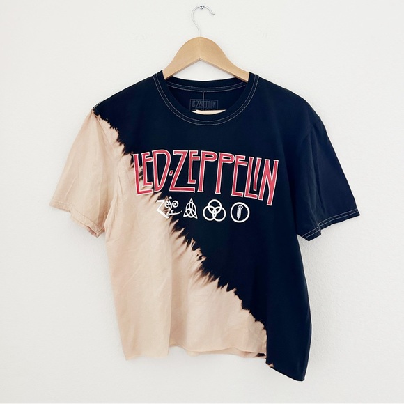 NEW Led Zeppelin Cropped Tie Dye Tee - Picture 1 of 6